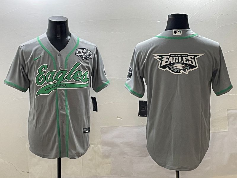 Men Philadelphia Eagles Blank Grey Jointly Name 2025 Nike Limited NFL Jersey style 23->philadelphia eagles->NFL Jersey